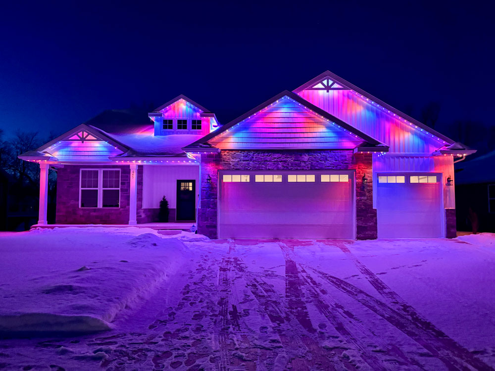 Permanent outdoor lighting on a home